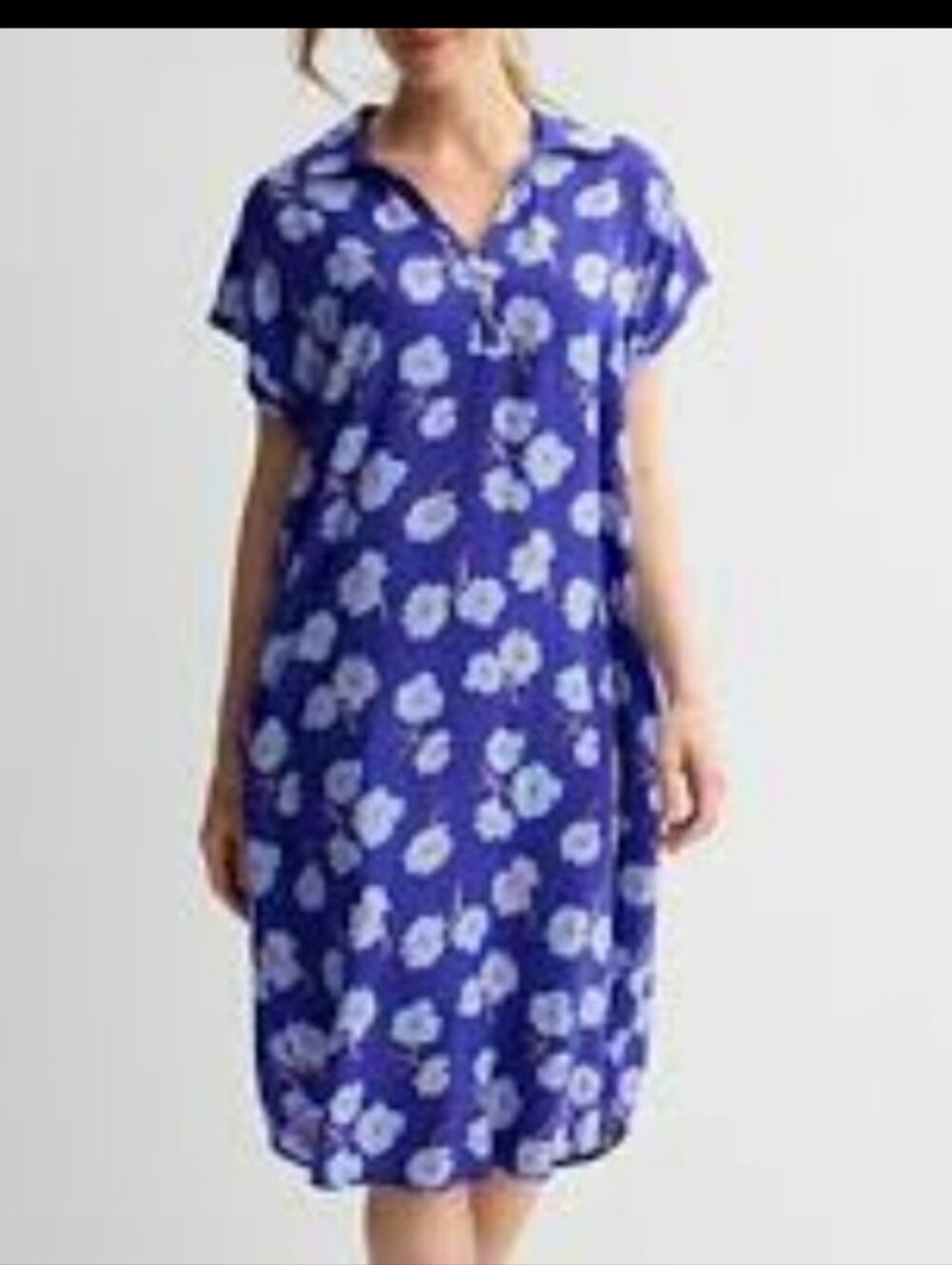 Draper James Lightweight Blue Floral Midi Dress XL
